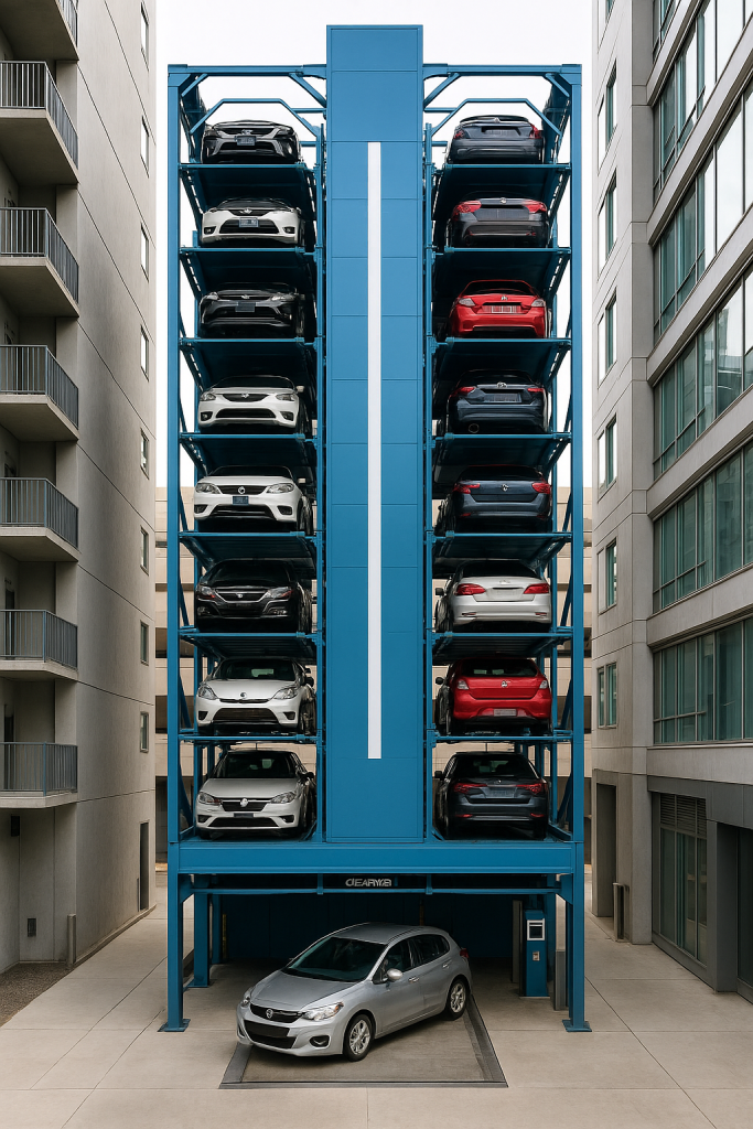 estacionamientos verticales con elevadores automáticos