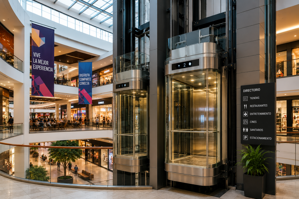 Cómo elegir elevadores en México para plazas comerciales con diseño moderno